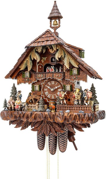 Chalet Style Music band 8 day cuckoo clock with music