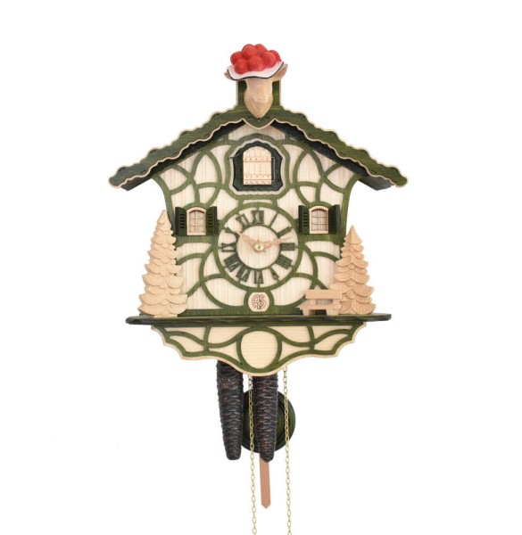 Modern Cuckoo clock Chalet green 1 day cuckoo clock without music