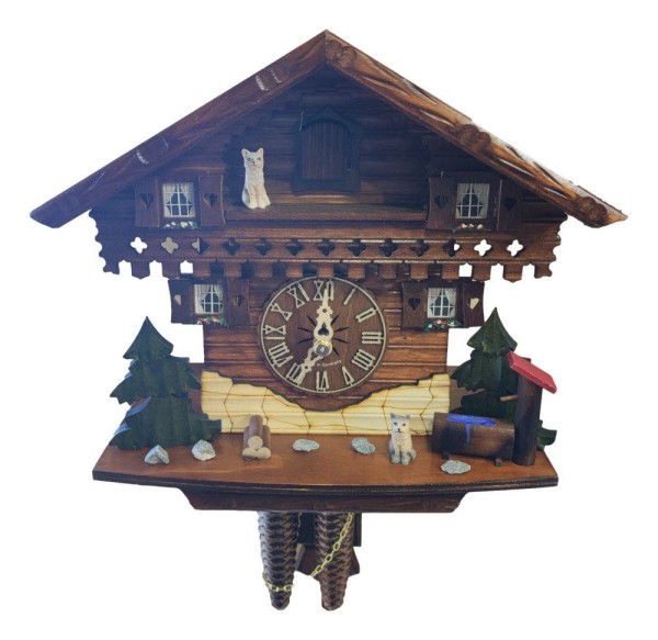 House with 2 Cats 1 day cuckoo clock without music - Bild 1