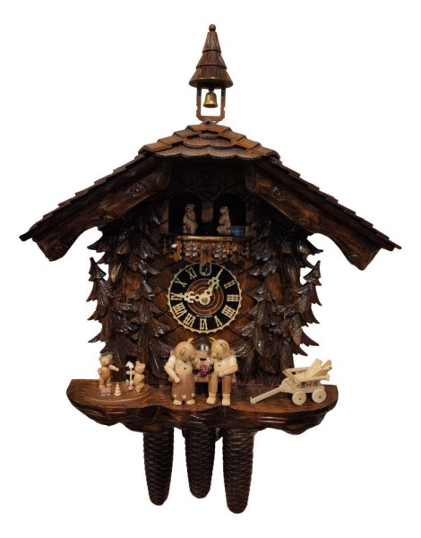 bears in the woods limited edition 8 day cuckoo clock with music - Bild 1