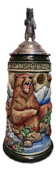 Glorious Grizzly Figure 0,5L authentic german beer stein - Bild 1