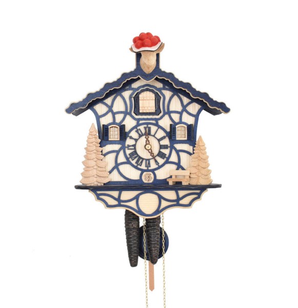 Modern Cuckoo clock Chalet blue 1 day cuckoo clock without music