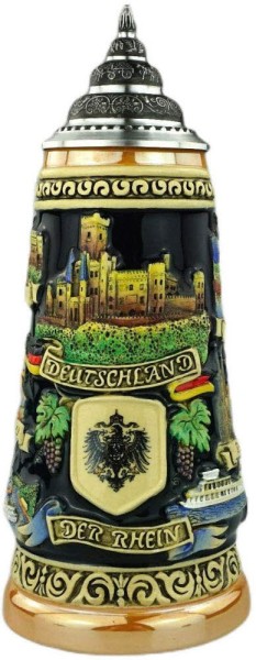 Germany Panorama 0,5 L yellow authentic german beer stein - Bild 1