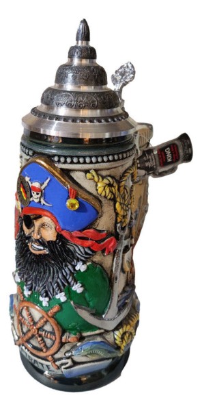Pirat Blackbeard Antik 0,5L authentic german beer stein - Bild 1