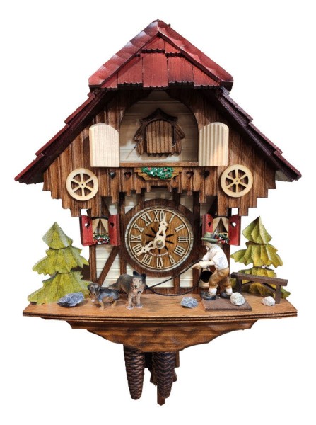 2 dogs&walker limited edition 1 day cuckoo clock without music - Bild 1
