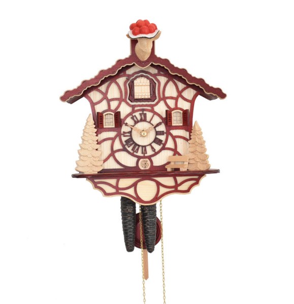 Modern Cuckoo clock Chalet red 1 day cuckoo clock without music