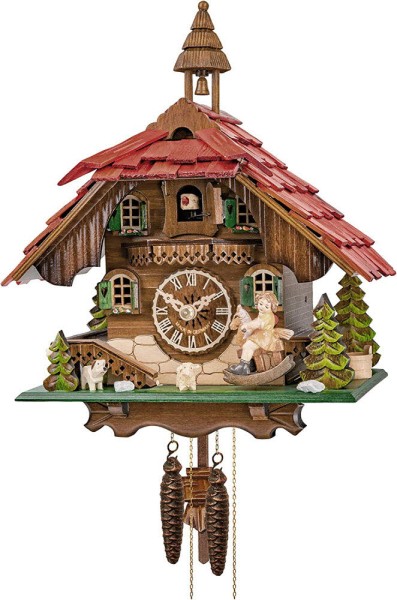 Girl horse riding 1 day cuckoo clock with music